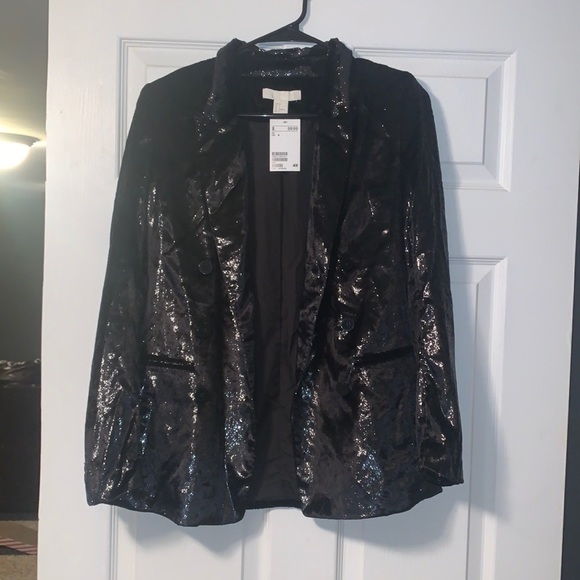 Velvet Black Sparkly Blazer - NWT